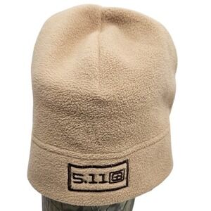 5.11 Tactical Fleece Beanie Watch Cap Tan Coyote Brown Embroidered Logo OSFA